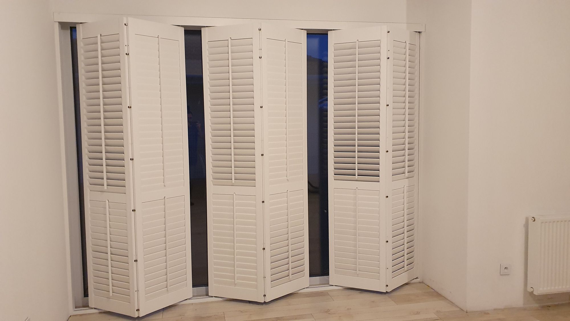 Składane panele shutters - shuttersy białe, lamele 63 mm, Olszewnica Stara